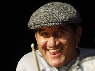 Drummer Sal Rodriguez performs with the funk band WAR.