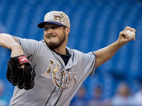 Erik Bedard, seen here pitching for the Tampa Bay Rays against the Toronto Blue Jays in 2014, has decided to retire.