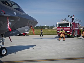 f35 and firefighters sized