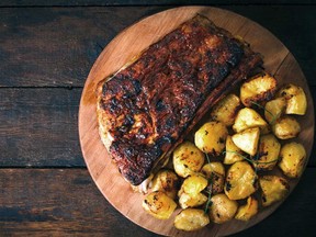 Fresh off the grill, mouth-watering barbecue ribs and potatoes are a summertime favourite.