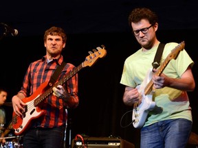 Snarky Puppy's Michael League and Bob Lanzetti at the 2015 TD Ottawa International Jazz Festival.