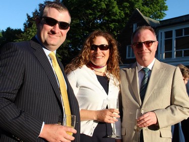 From left, Keelan Green, partner at Prospectus Associates, with Laura MacHutchan and Mark O'Neill, CEO of the Canadian Museum of History Corporation, at the A Taste of Vienna reception hosted by the Austrian ambassador .