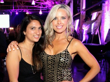 From left, Monica Singhal from Richcraft Homes and her friend, Sarah Grand, attended the fun, stylish and hip Bash Noir soirée held Saturday, June 20, 2015, at Lansdowne Park's Horticulture Building in support of the Snowsuit Fund.