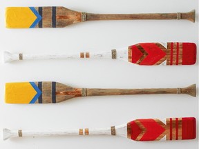 Vintage-styled wooden oars at potterybarn.com.