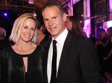 Interior designer Henrietta Southam with ByWard Market restaurateur Peter Boole at Lansdowne Park's Horticulture Building, which was transformed into a stylish venue for the Bash Noir party held Saturday, June 20, 2015, to raise funds and awareness for the Snowsuit Fund.