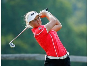 Brooke Henderson is in the club house after the second round.