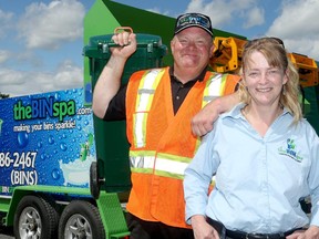 Michelle and Andy Harmon have started an environmentally-friendly bin washing company called The Bin Spa. The mobile company will come to your home to clean and sanitize your nasty green bins, recycling containers and garbage cans.