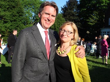 Murray MacDonald, senior director of public affairs at Bell Canada, with his wife, Barbara Hedman, at a reception hosted by the Austrian ambassador in Rockcliffe on Tuesday, June 2, 2015.