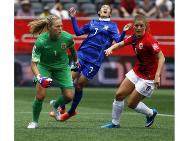 Norway's Thailand's during the second half of their first match of the FIFA Women's World Cup at TD Place in Ottawa Sunday June 07, 2015. Norway won 4-0.