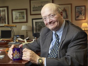 Hugh Segal, shown in his Senate office before he left the red chamber.