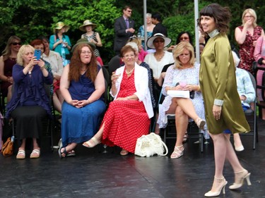 Ottawa singer-songwriter Jill Zmud modelled in the Sukhoo Sukhoo fashion show presented during the annual garden party for Cornerstone Housing for Women, on Sunday, June 7, 2015, at the official residence of the Irish ambassador.