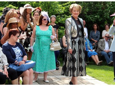 Patricia Petty was among the clients of couturier Frank Sukhoo to model in his fashion show for Cornerstone Housing for Women, presented Sunday, June 7, 2015, at the official residence of the Irish ambassador.