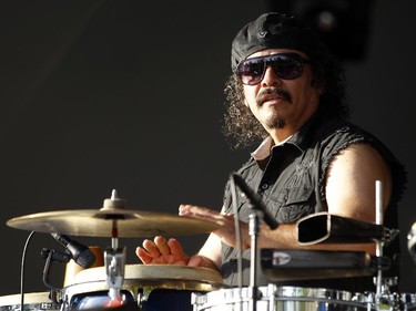 Percussionist Marcos Reyes plays with the funk band WAR.