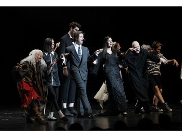 Students perform an excerpt from The Addams Family: The Musical, A. Y. Jackson S. S., during the 10th annual Cappies Gala awards, held at the National Arts Centre, on June 07, 2015.