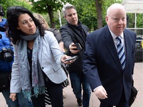 Suspended Sen. Mike Duffy heads to court in Ottawa Monday. Duffy faces 31 charges, including fraud, breach of trust and bribery.