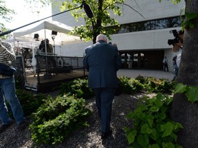 Suspended Sen. Mike Duffy arrives at court in Ottawa on Thursday, June 4, 2015.