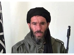 An undated grab from a video obtained by ANI Mauritanian news agency reportedly shows former Al-Qaeda in the Islamic Maghreb (AQIM) emir Mokhtar Belmokhtar speaking at an undisclosed location.