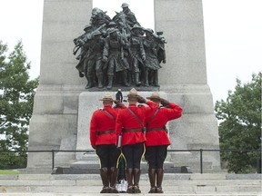Mounties at War Memorial in 2013.