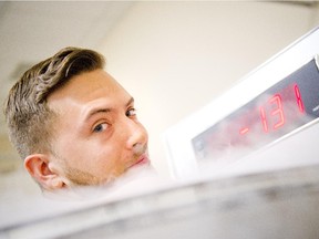 Adam Feibel checked out the first cryotherapy chamber in Ottawa Wednesday.