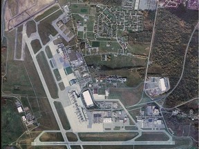 An aerial view of the Ottawa Maconald-Cartier airport which is being rebuilt with new features and should be ready sometime in September.