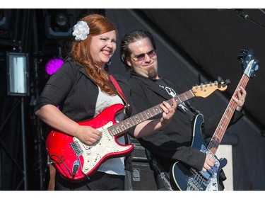 Angie Russell and J.P. Amyotte of Bluestone & the Memphis Moonshine on the Monster Energy Stage as day 8 of the RBC Ottawa Bluesfest gets underway at the Canadian War Museum.