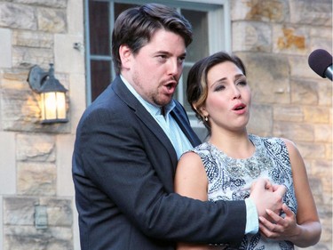 Baritone Benjamin Covey and soprano Sasha Djihanian sang a famous duet from the opera Don Giovanni at the 20th Annual Garden Party for Opera Lyra Ottawa held in Gatineau at the official residence of the Italian ambassador on Wednesday, July 8, 2015.