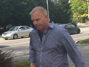 Brian Meharg leaves the courthouse after his appearance, Monday, July 20, 2015.