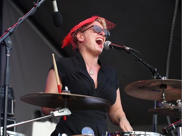 Cara Robinson of Hat Fitz & Cara performed at RBC Ottawa Bluesfest 2015 in Ottawa on July 12, 2015.