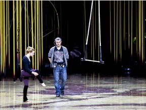 Cirque du Soleil trapeze artist Kerren McKeeman rehearses at Canadian Tire Centre on Thursday prior to the troupe's four-day run of Varekai.