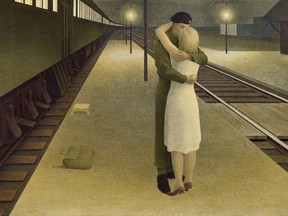 Soldier and Girl at Station, from 1953, by Alex Colville. (Photo by Michael Cullen)