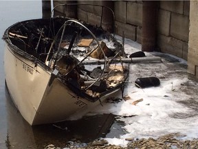 One man was injured and a boat was destroyed in a fire and explosion at a Gatineau marina Saturday.