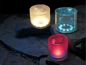 The Luci inflatable lanterns collapse for easy storage.