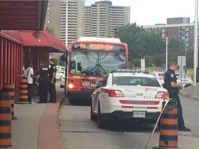 A man was stabbed on a Transpo bus at Lincoln Fields Thursday.