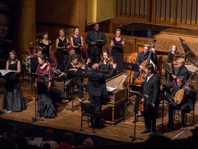 Les Voix Baroques performed Henry Purcell's English opera, Dido and Aeneas at Chamberfest 2015 on Monday, July 27 at Dominion-Chalmers United Church. The concert included Aeneas and Dido, a contemporary masque by composer James Rolfe and librettist André Alexis. The performance was a collaboration with Early Music Vancouver.