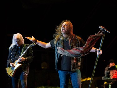 Lynyrd Skynyrd including lead singer Johnny Van Zant (R) on the Bell Stage as RBC Ottawa Bluesfest continues on Tuesday evening. Assignment - 121068 Photo taken at 21:40 on July 14. (Wayne Cuddington / Ottawa Citizen)