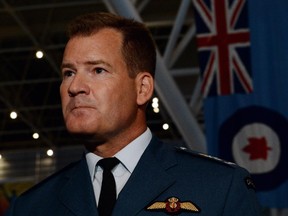 Lieutenant-General M.J. Hood takes questions from the media following a Change of Command ceremony in Ottawa on Thursday, July 9, 2015.