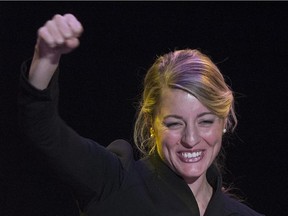Montreal mayoral candidate Melanie Joly speaks to supporters at her campaign headquarters on the night of the Nov. 3, 2013, municipal election.
