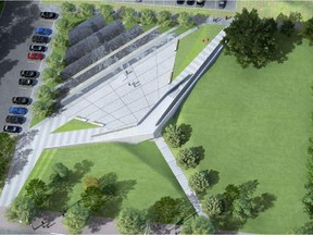 Overhead view of the design for the Memorial to the Victims of Communism on Wellington St. in Ottawa.