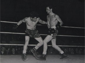Ottawa boxer Clayton Kenny, right, in the ring in April 1952, three months before he represented Canada at the Olympic Games in Helsinki.