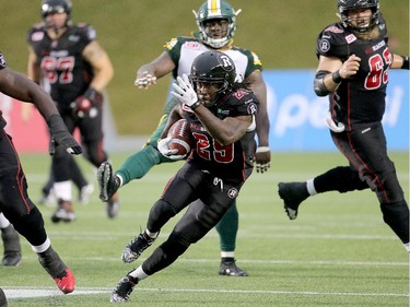 Ottawa's Chevon Walker carries the ball up field.