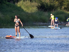 Paddle boarding seems like a cool way to spend the day.