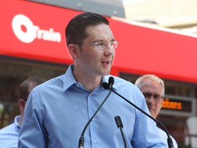Regional Minister and Member of Parliament for Ottawa–Nepean Pierre Poilievre annouces new Federal money for Ottawa's light rail development, July 27, 2015.