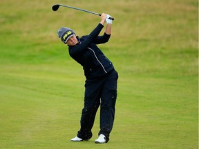 Brooke Henderson of Smiths Falls, Ont., hits her second shot on the 17th hole during the Second Round of the Ricoh Women's British Open at Turnberry Golf Club on July 31, 2015 in Turnberry, Scotland.