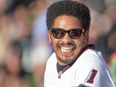 Rohan Marley, son of Bob and former CFL player, takes in the action.