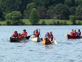 Canoers on Dow's Lake.