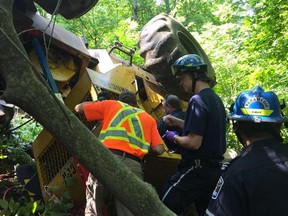 Renfrew County paramedics rescue a man on Friday.