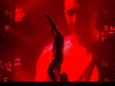 The DJ ensemble Jack U, featuring Skrillex and Diplo, on the Bell Stage at the RBC Ottawa Bluesfest,