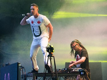 The DJ ensemble Jack U, featuring Skrillex and Diplo, on the Bell Stage at the RBC Ottawa Bluesfest.