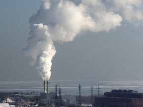 Steam rises from Portlands Energy Centre in Toronto.