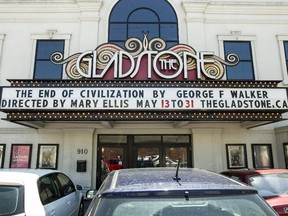 The marquee at the Gladstone Theatre earlier this year.